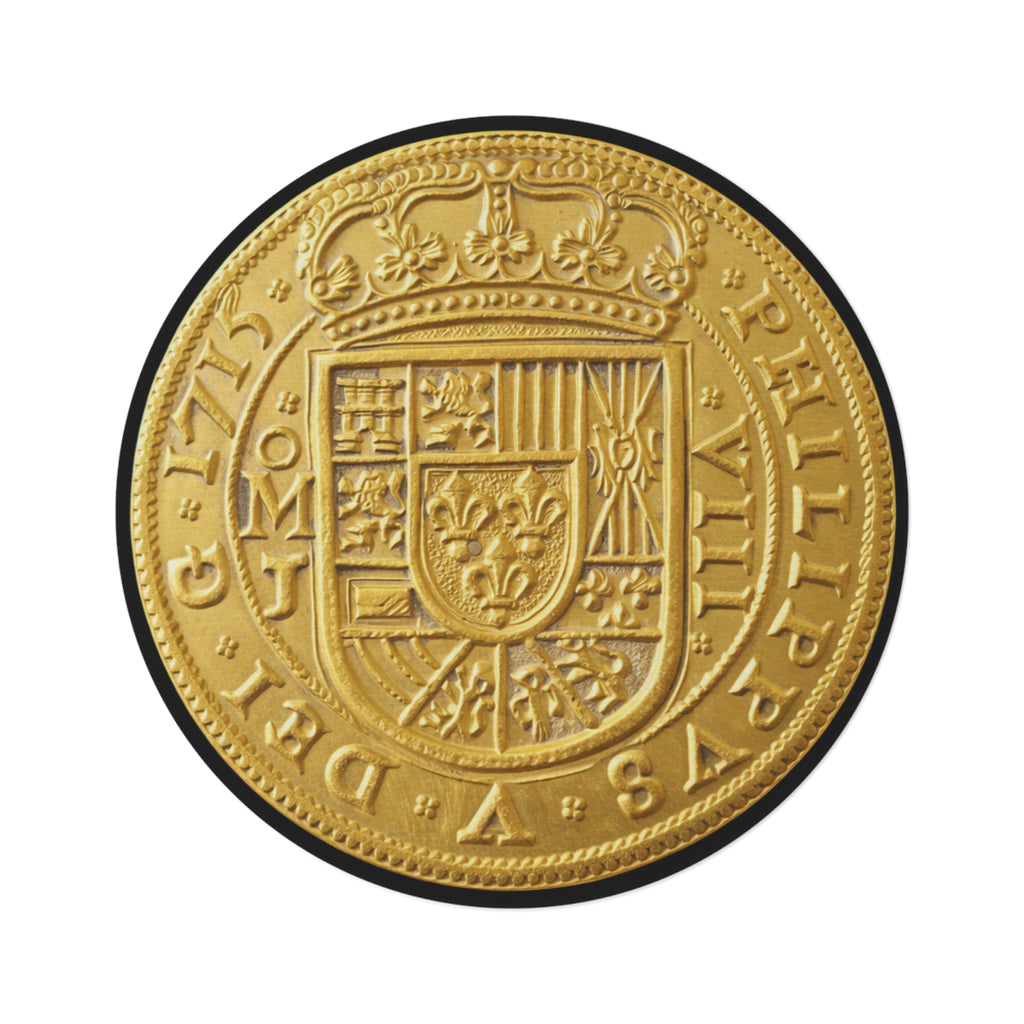 1715 Tricentennial 8 Escudos Royal Round Rug