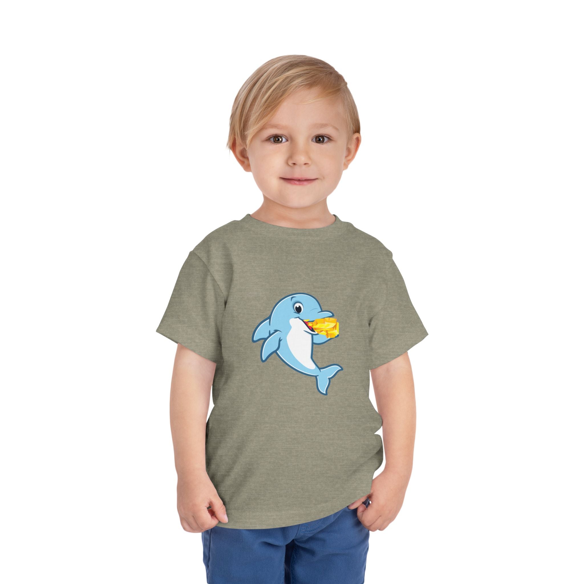 Cute Gold Grabbing Porpoise Toddler Tee