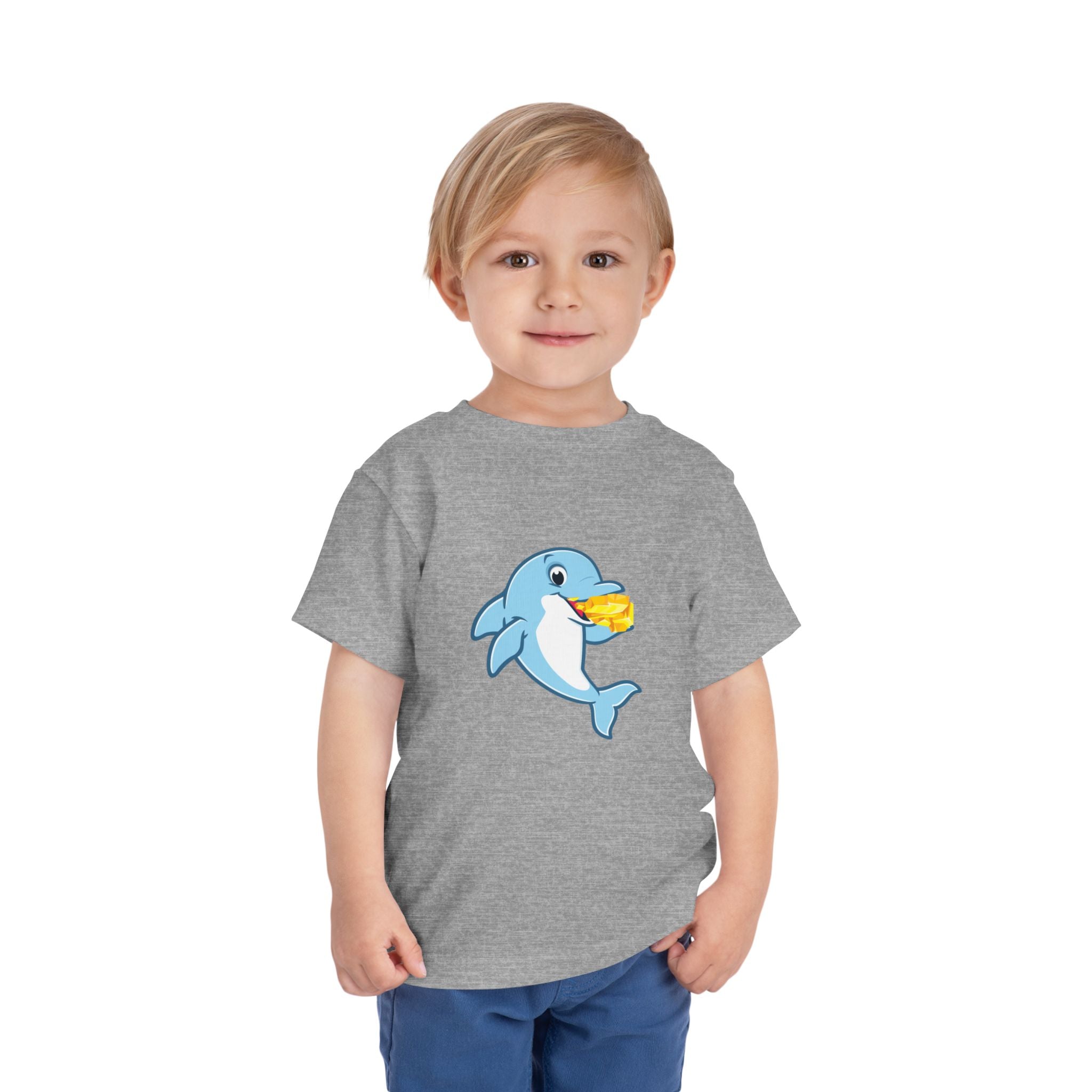 Cute Gold Grabbing Porpoise Toddler Tee