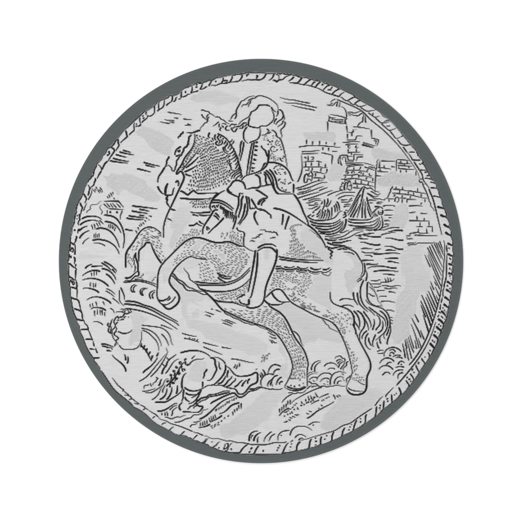 Silver Treasure Chest Roundel Rug