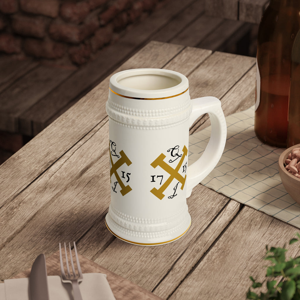 1715 Fleet - Queens Jewels Gold Accented Beer Stein Mug - Perfect for Celebrations & Gatherings