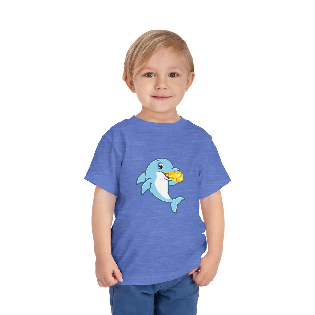 Cute Gold Grabbing Porpoise Toddler Tee