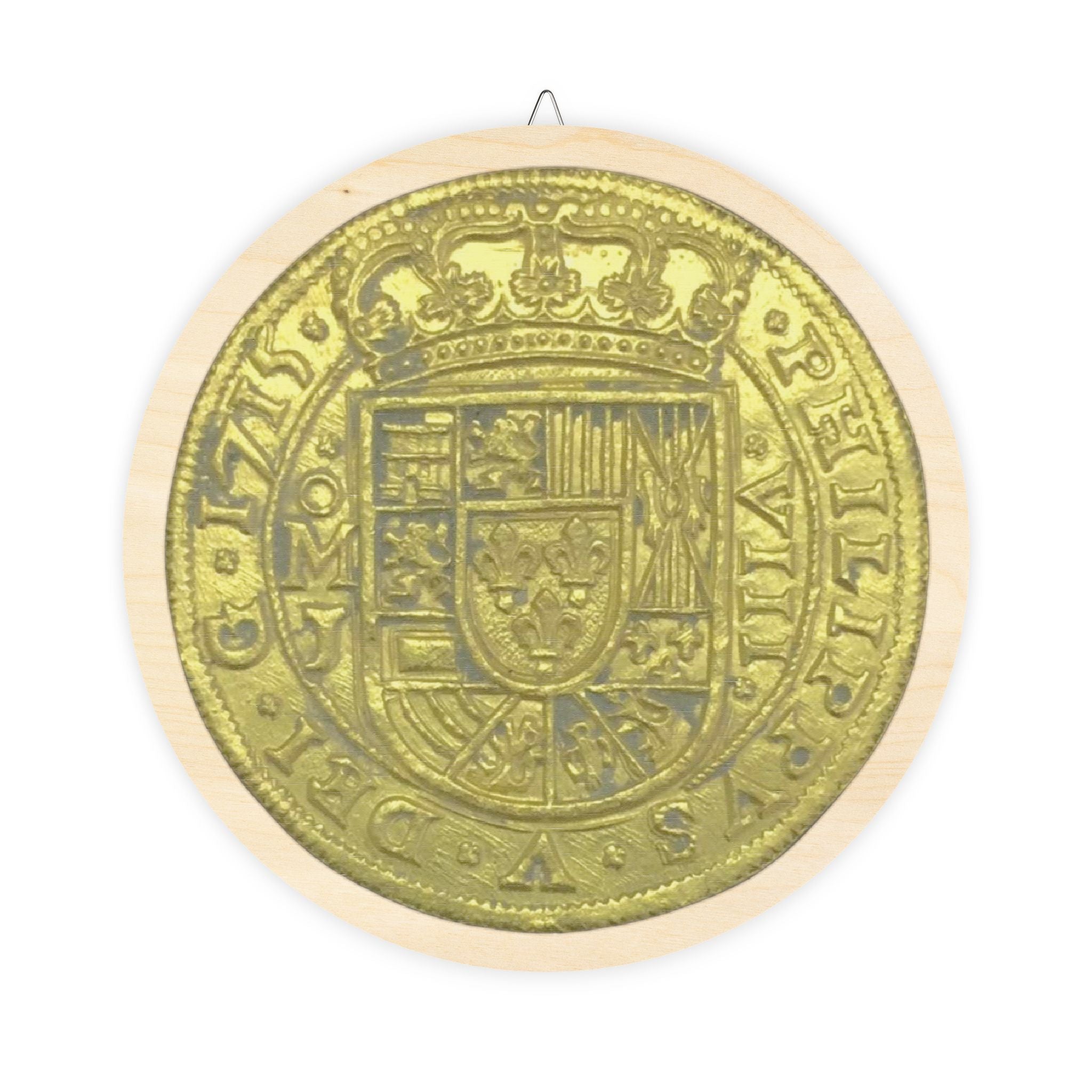 1715 Tricentennial Royal Eight Escudos Wooden Wall Art
